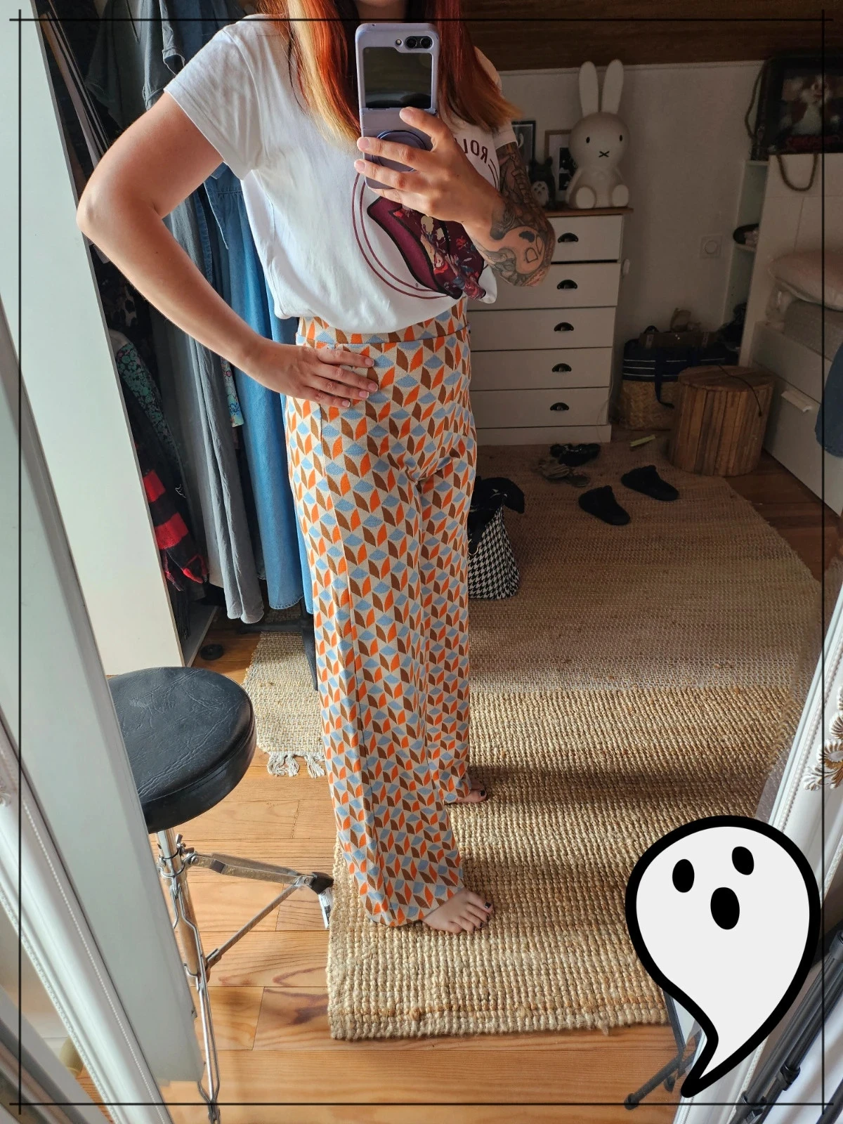 mooie hoge taille chique kleurrijke bobo retro chique pantalon – photo 5